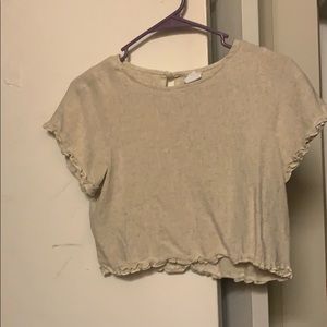 tan short sleeve crop top